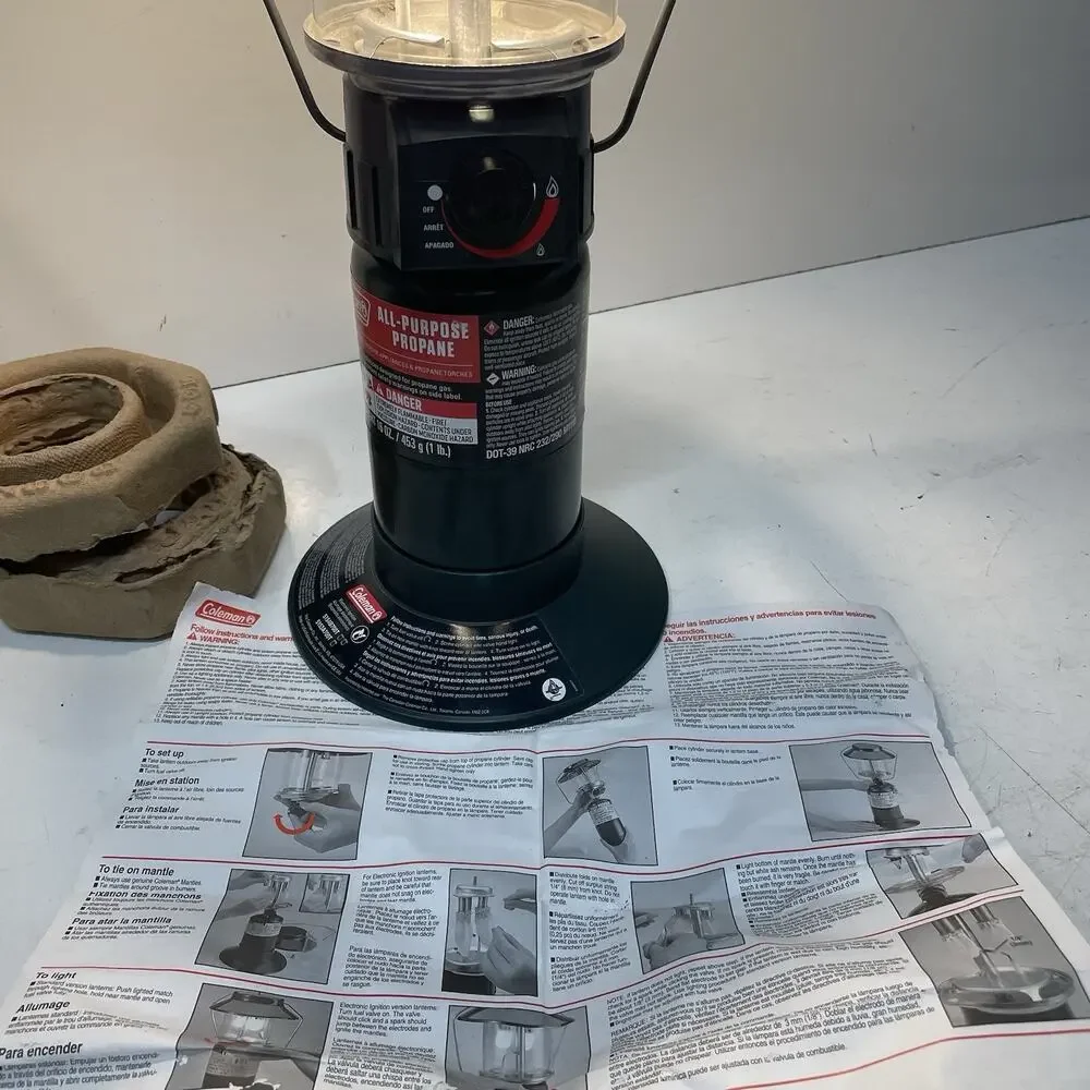 Vintage Coleman Propane Mantle Lantern Electronic Ignition 5154B700T USA Made